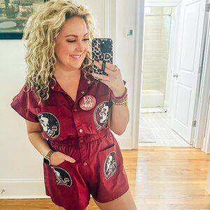 Queen of Sparkles FSU Seminoles Mascot Pocket Romper